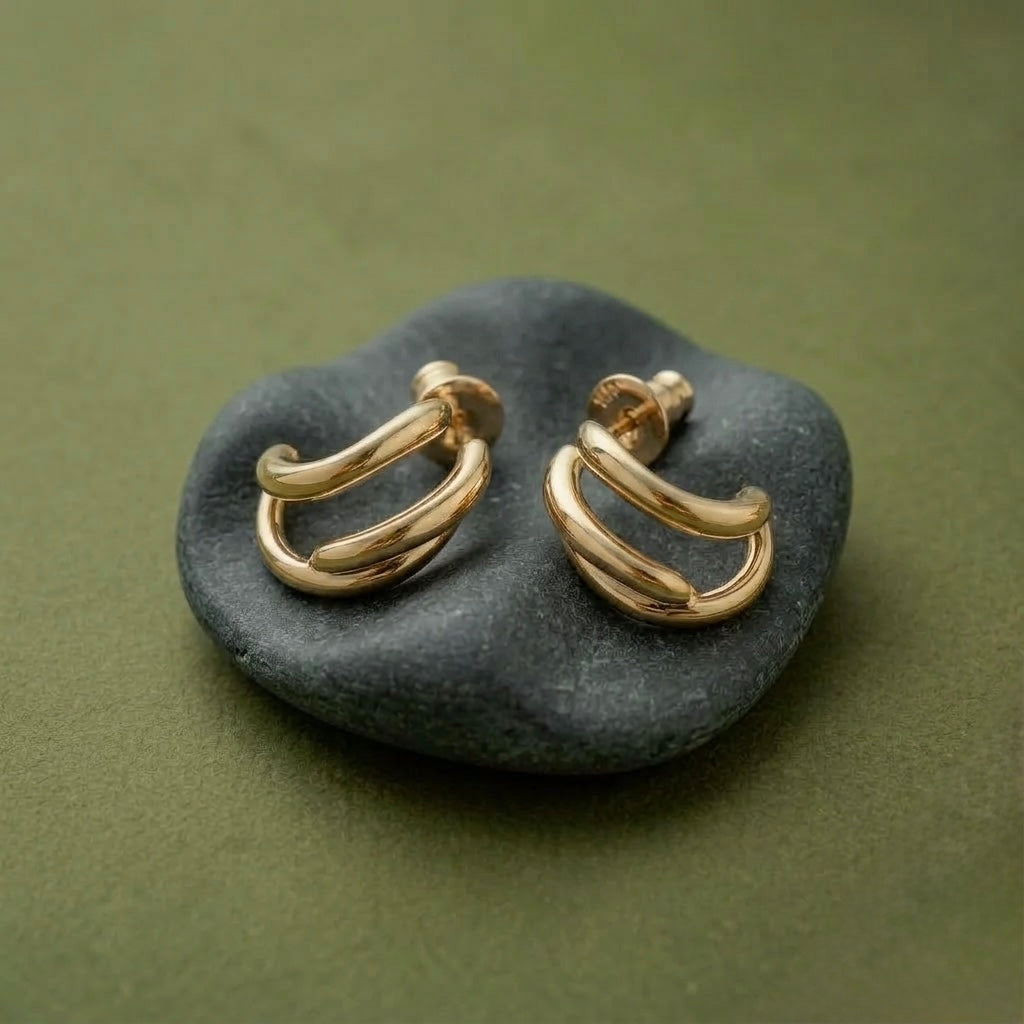 Knot Twist Hoops Silver (only 1 left)