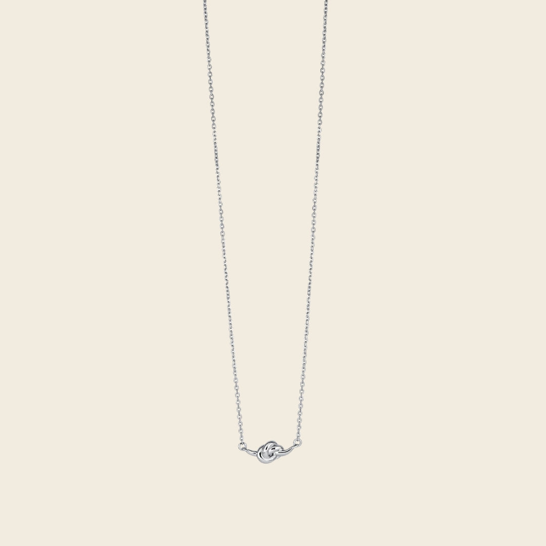 Knot Dainty Chain Necklace Silver