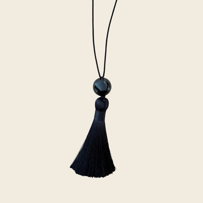 Large Onyx Tassel on Japanese Silk Cord (Pre-Order)