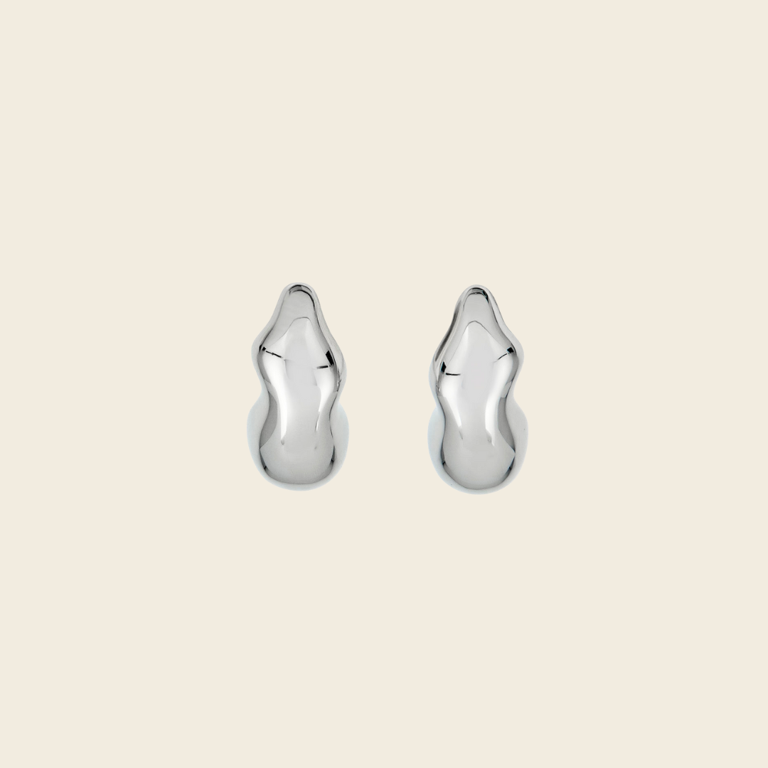 Cloud Petite Hoops Silver