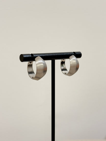 Arc Solid Hoops White Gold