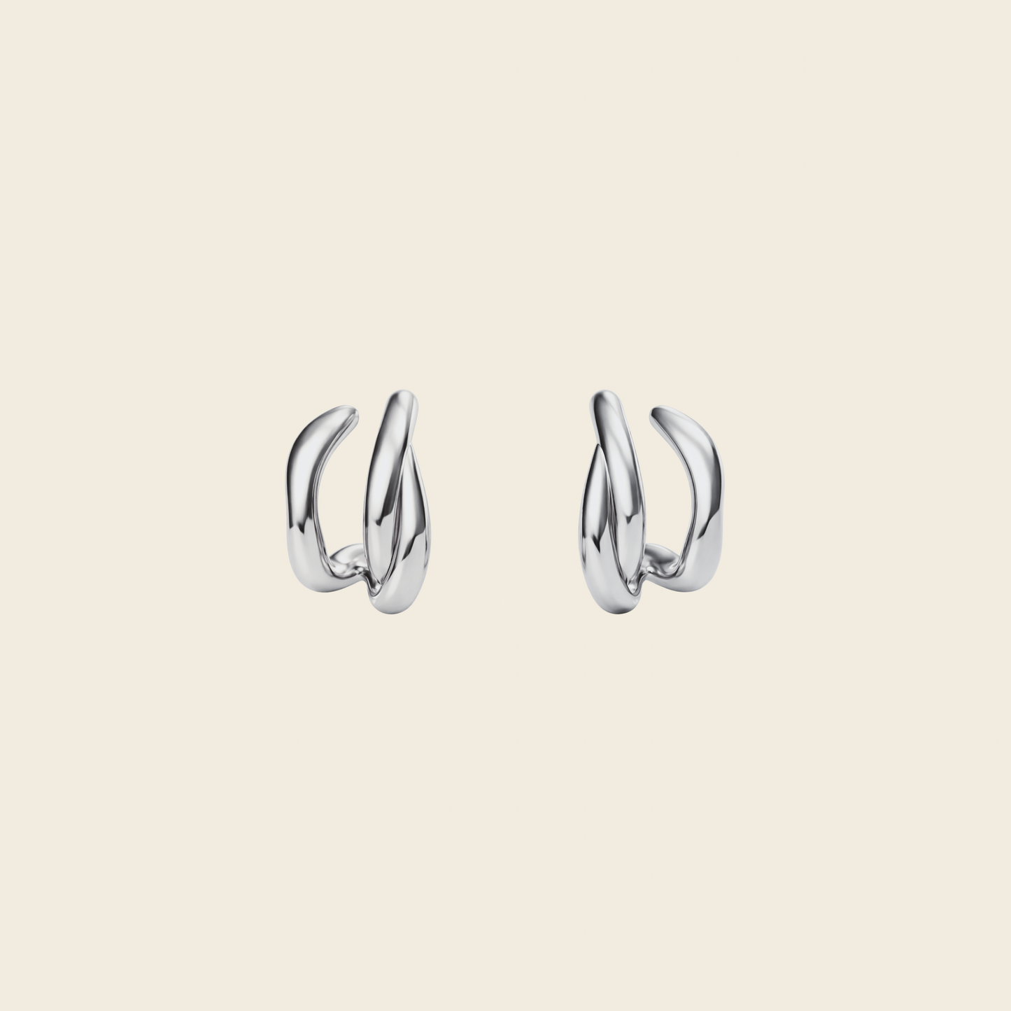 Knot Twist Hoops Silver (only 1 left)
