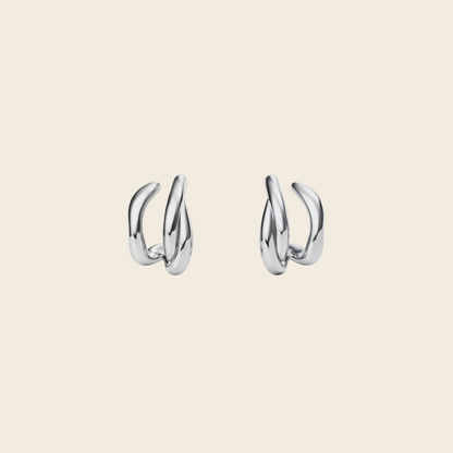 Knot Twist Hoops Silver (only 1 left)