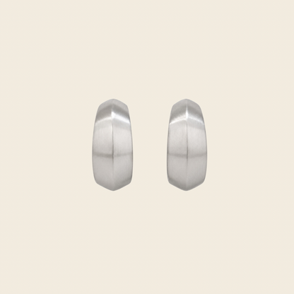Arc Solid Hoops White Gold