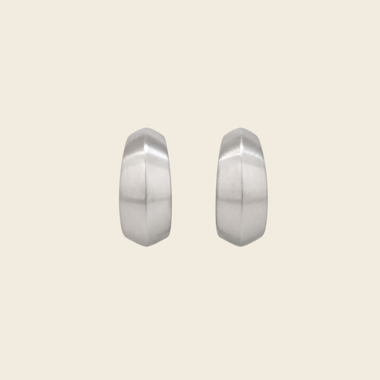 Arc Solid Hoops White Gold