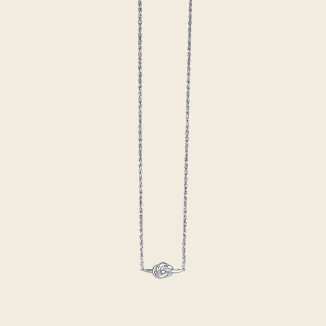 Knot Bold Necklace Silver (Rope Chain)